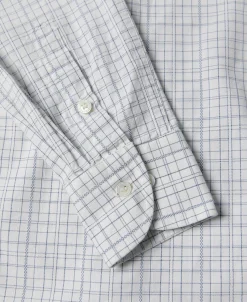 Fashion 1930s Dobby Grid Check Spearpoint Collar Dress Shirt Long Sleeve Shirts | Shirts