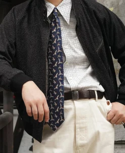 Fashion 1930s Dobby Grid Check Spearpoint Collar Dress Shirt Long Sleeve Shirts | Shirts