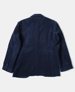 Fashion 1920s French Indigo Corduroy Suit Jacket Jackets&coats