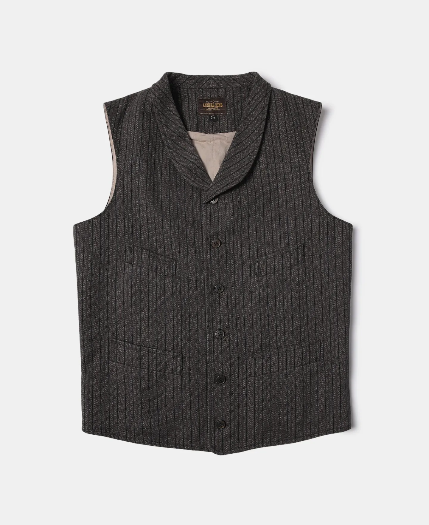 Online 1920s French Salt & Pepper Striped Chambray Vest Waistcoats