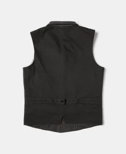 Online 1920s French Salt & Pepper Striped Chambray Vest Waistcoats