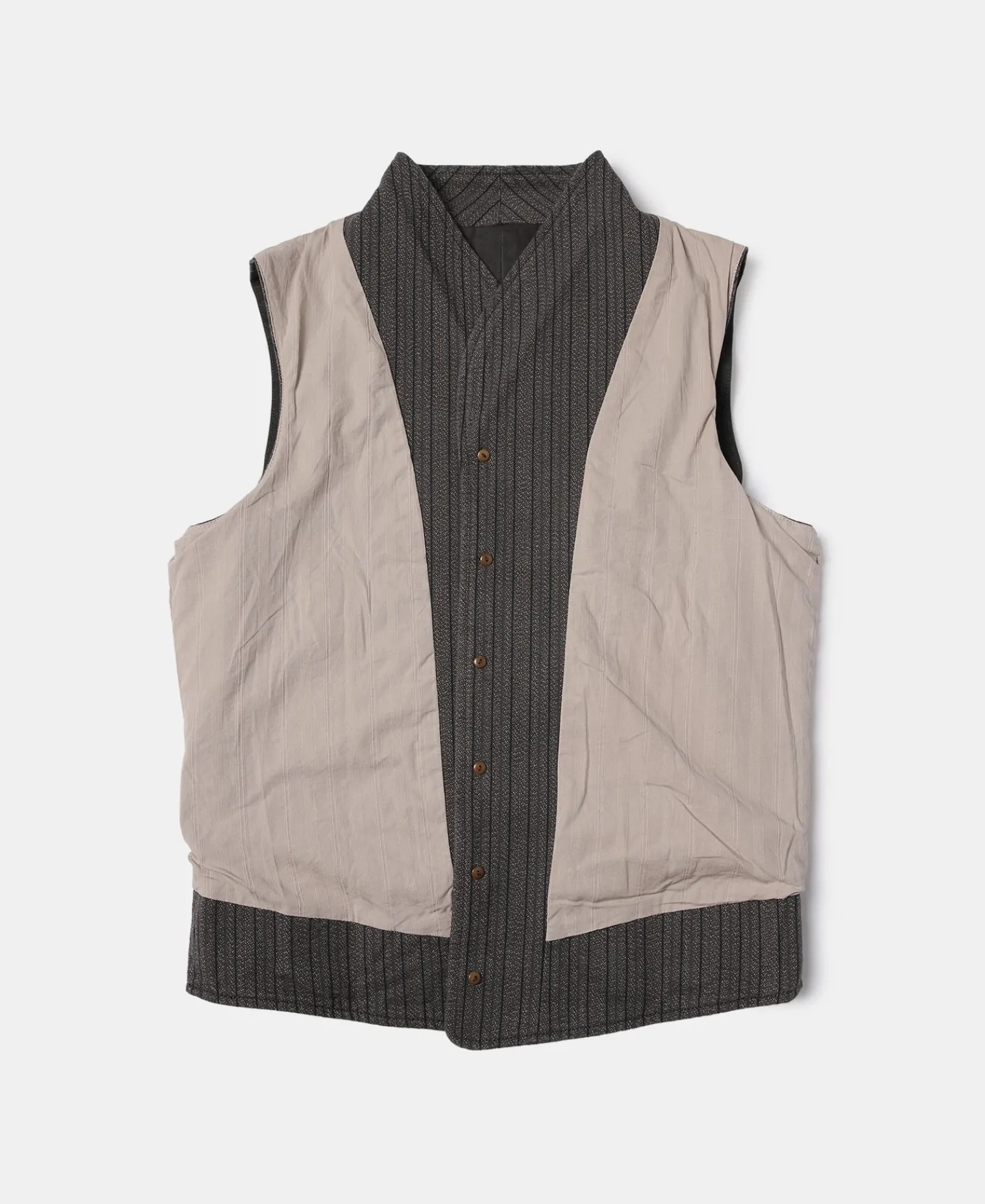 Online 1920s French Salt & Pepper Striped Chambray Vest Waistcoats