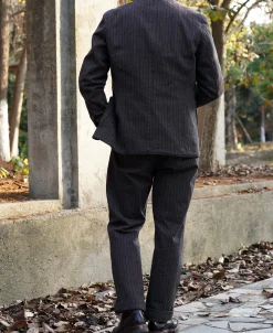 Best 1900s French Salt & Pepper Striped Chambray Sack Jacket Jackets&coats