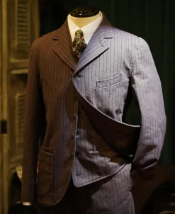 Best 1900s French Salt & Pepper Striped Chambray Sack Jacket Jackets&coats