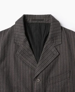 Best 1900s French Salt & Pepper Striped Chambray Sack Jacket Jackets&coats