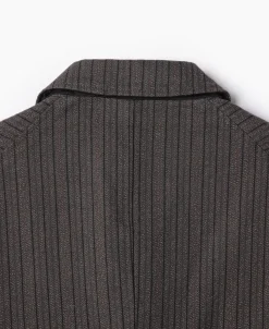 Best 1900s French Salt & Pepper Striped Chambray Sack Jacket Jackets&coats