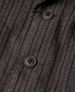 Best 1900s French Salt & Pepper Striped Chambray Sack Jacket Jackets&coats