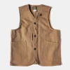 Clearance 1930s Heavyweight Canvas Game Pocket Hunting Vest - Khaki Waistcoats
