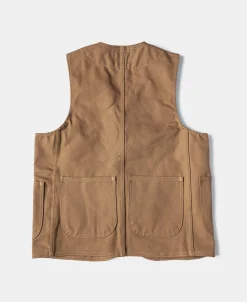 Clearance 1930s Heavyweight Canvas Game Pocket Hunting Vest - Khaki Waistcoats