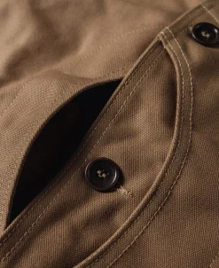 Clearance 1930s Heavyweight Canvas Game Pocket Hunting Vest - Khaki Waistcoats