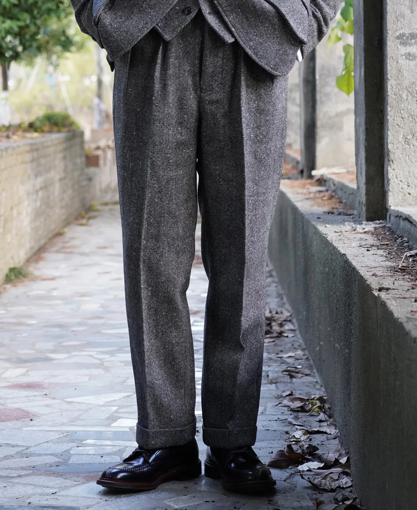 Sale 1940s Hollywood Waistband Coloured Speckle Tweed Trousers Pants&trousers