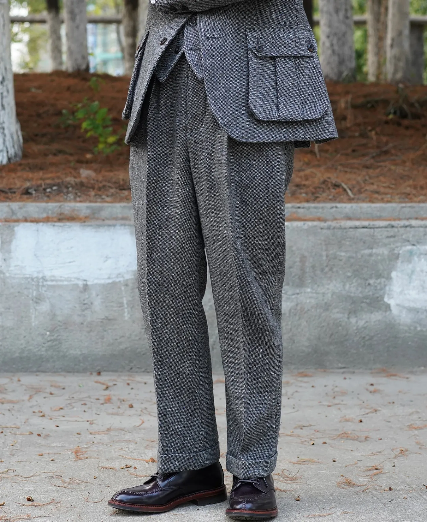 Sale 1940s Hollywood Waistband Coloured Speckle Tweed Trousers Pants&trousers