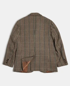 Fashion 1950s Houndstooth Tweed Blazer Jackets&coats