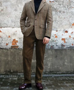 Fashion 1950s Houndstooth Tweed Blazer Jackets&coats