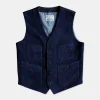 New 1920s Indigo Corduroy Work Vest Waistcoats