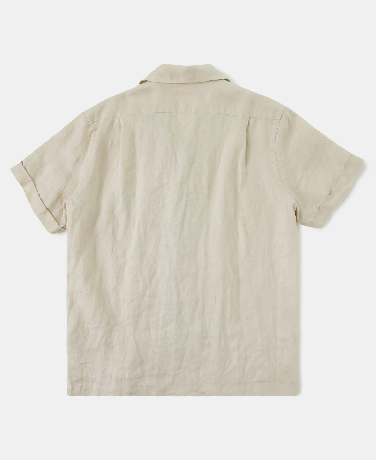 Best 1950s Italian Collar Linen Shirt - Apricot Short Sleeve Shirts | Shirts