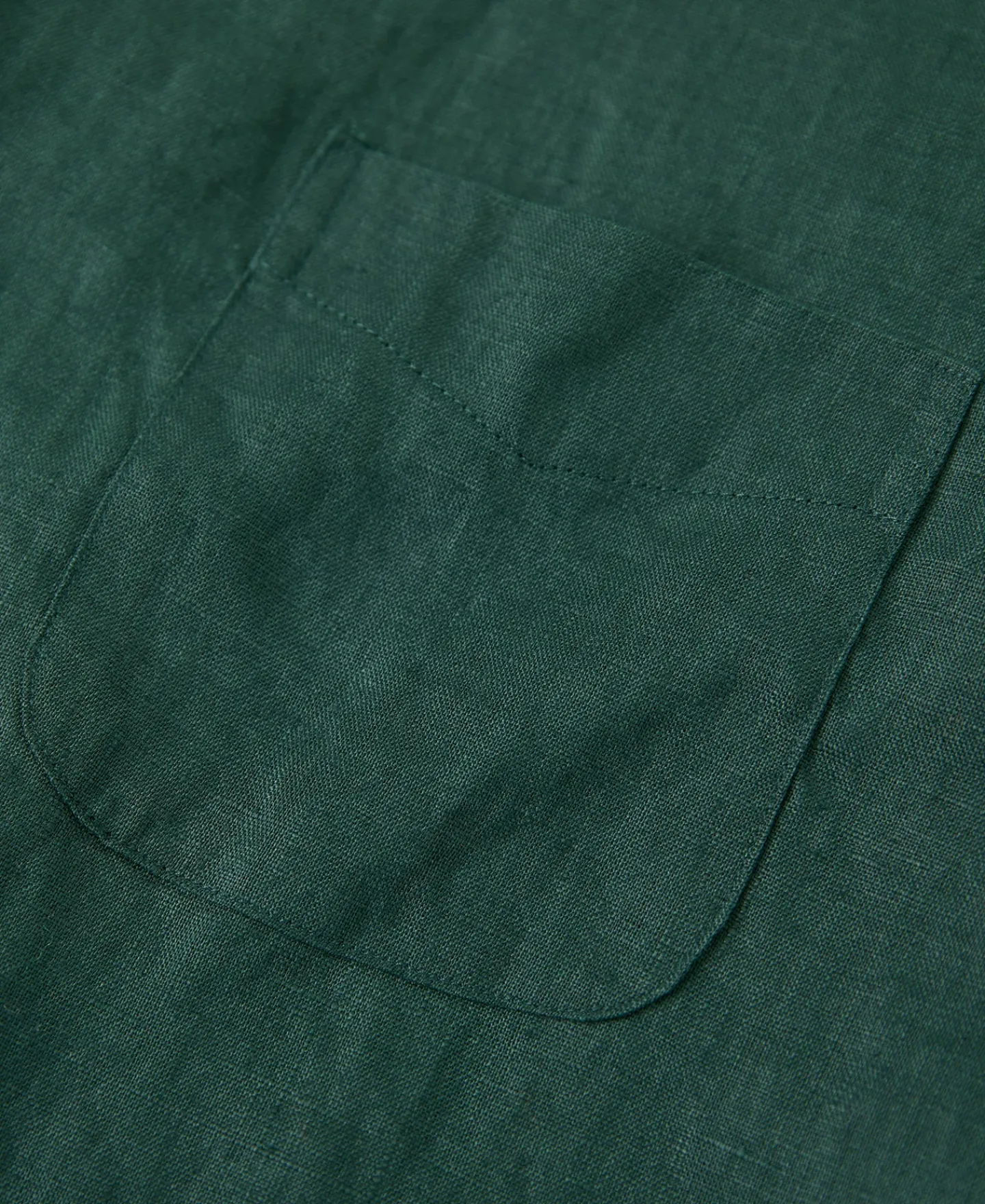 Online 1950s Italian Collar Linen Shirt - Dark Green Short Sleeve Shirts | Shirts