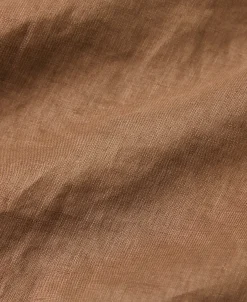 Hot 1950s Italian Collar Linen Shirt - Brown Short Sleeve Shirts | Shirts