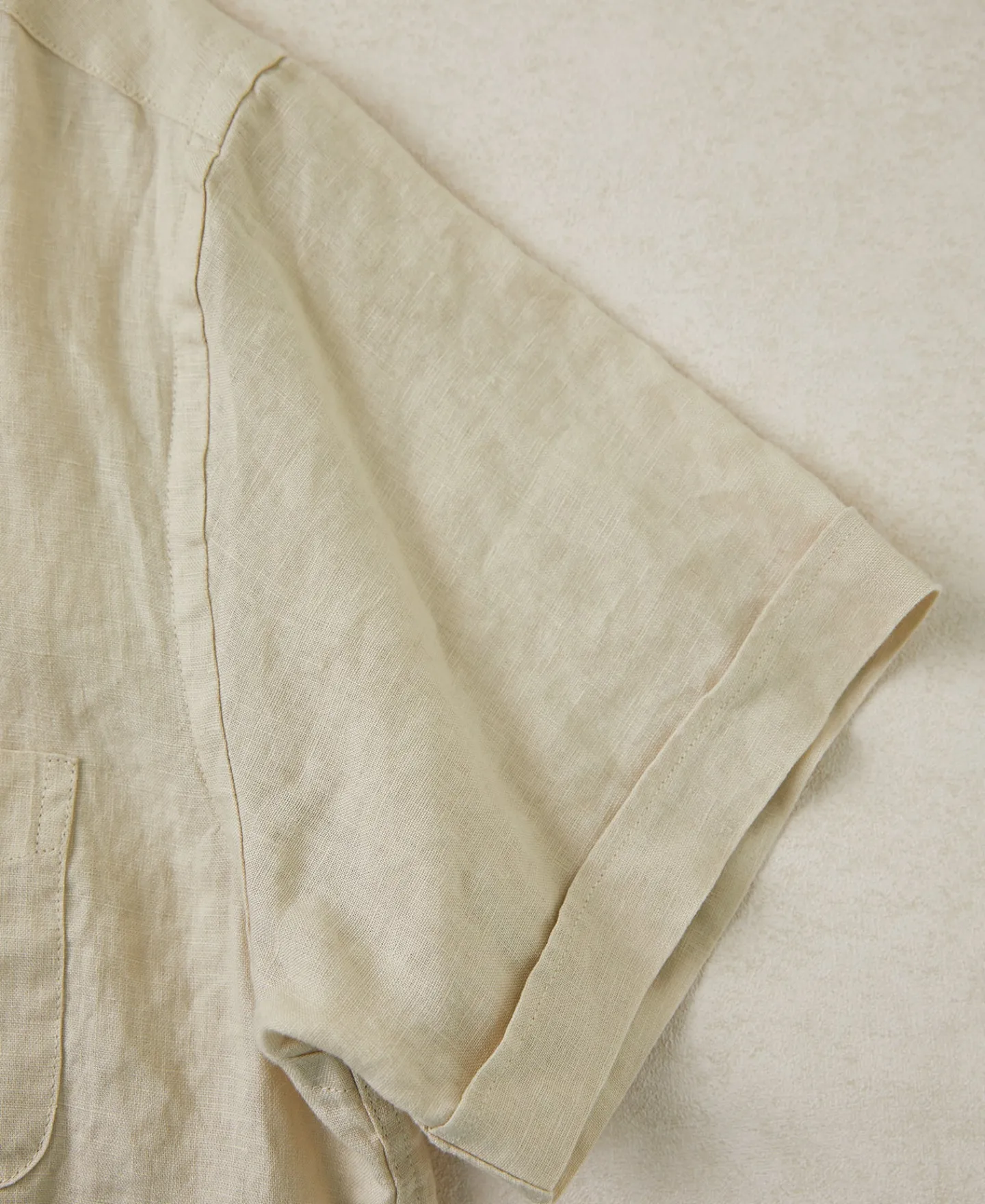 Best 1950s Italian Collar Linen Shirt - Apricot Short Sleeve Shirts | Shirts