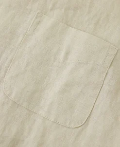 Best 1950s Italian Collar Linen Shirt - Apricot Short Sleeve Shirts | Shirts