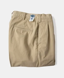 Clearance 1930s IVY Style Double Pleated Chino Trousers - Khaki Pants&trousers
