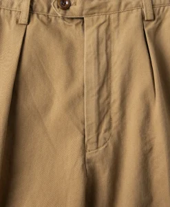 New 1930s IVY Style Double Pleated Chino Trousers - Yellow Pants&trousers
