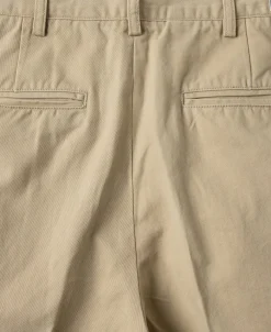 Clearance 1930s IVY Style Double Pleated Chino Trousers - Khaki Pants&trousers