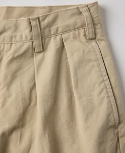 Clearance 1930s IVY Style Double Pleated Chino Trousers - Khaki Pants&trousers