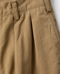 New 1930s IVY Style Double Pleated Chino Trousers - Yellow Pants&trousers