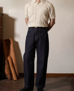 Discount 1960s Jacquard Slub Cotton Polo Shirt - Cream Polo Shirts | Short Sleeve T-Shirts