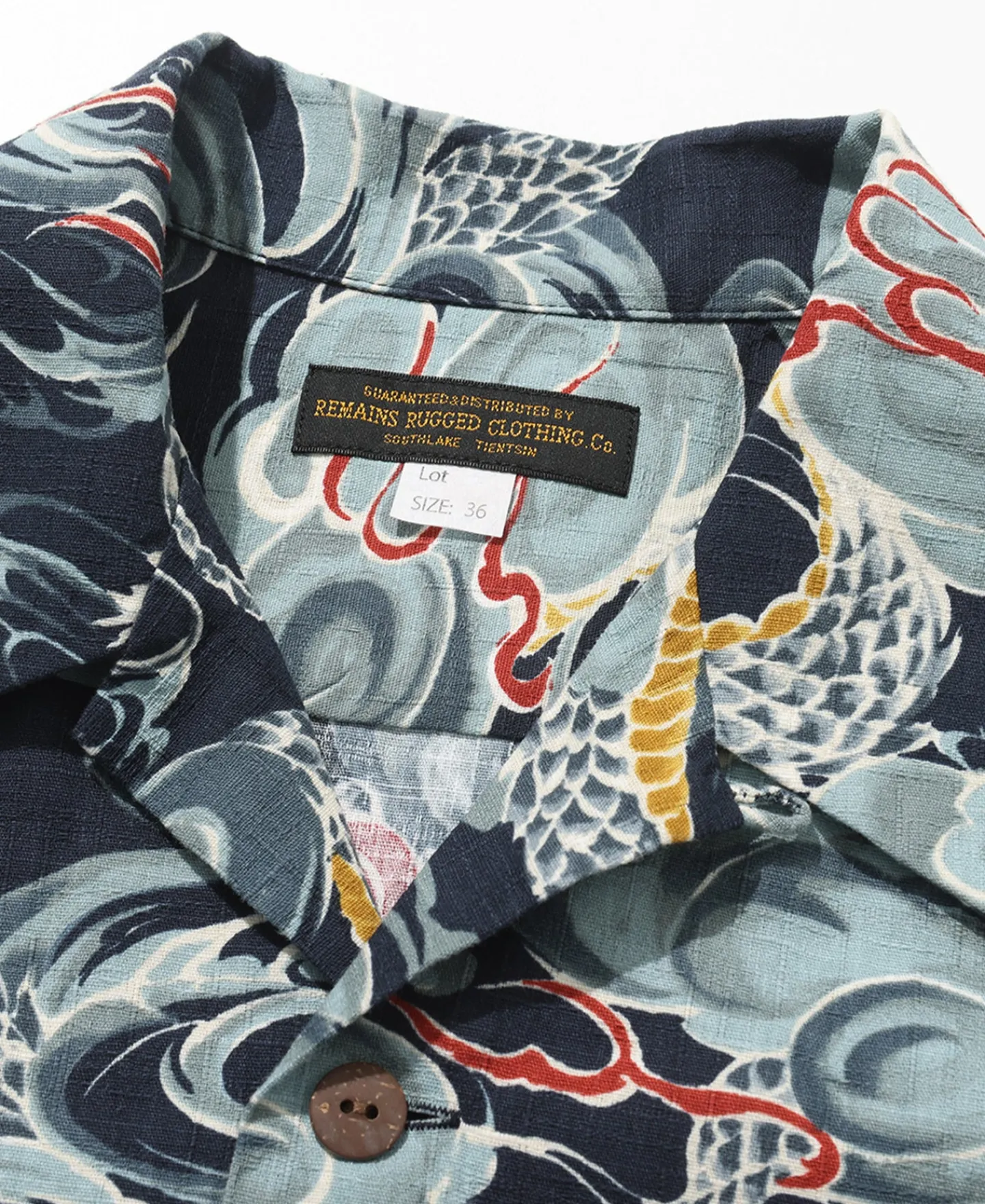 Sale 1940s Japanese Cloud Dragon Aloha Shirt Short Sleeve Shirts | Shirts