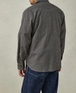 Best 1930s Jaspé Workshirt - Dark Gray Long Sleeve Shirts | Shirts