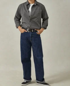 Best 1930s Jaspé Workshirt - Dark Gray Long Sleeve Shirts | Shirts