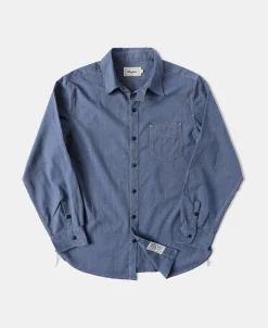 Discount 1930s Jaspé Workshirt - Grayish Blue Shirts | Long Sleeve Shirts