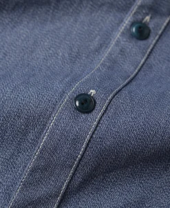 Discount 1930s Jaspé Workshirt - Grayish Blue Shirts | Long Sleeve Shirts