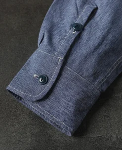 Discount 1930s Jaspé Workshirt - Grayish Blue Shirts | Long Sleeve Shirts