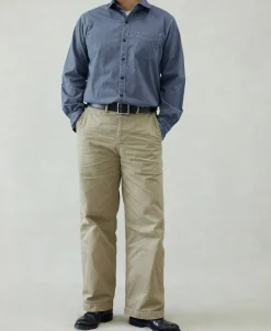 Discount 1930s Jaspé Workshirt - Grayish Blue Shirts | Long Sleeve Shirts