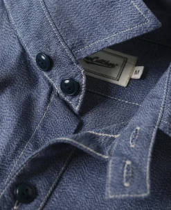 Discount 1930s Jaspé Workshirt - Grayish Blue Shirts | Long Sleeve Shirts