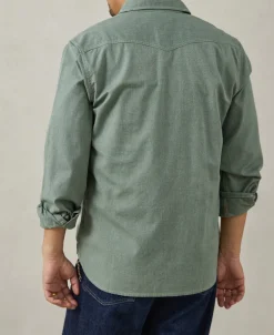 Best 1930s Jaspé Workshirt - Sage Long Sleeve Shirts | Shirts