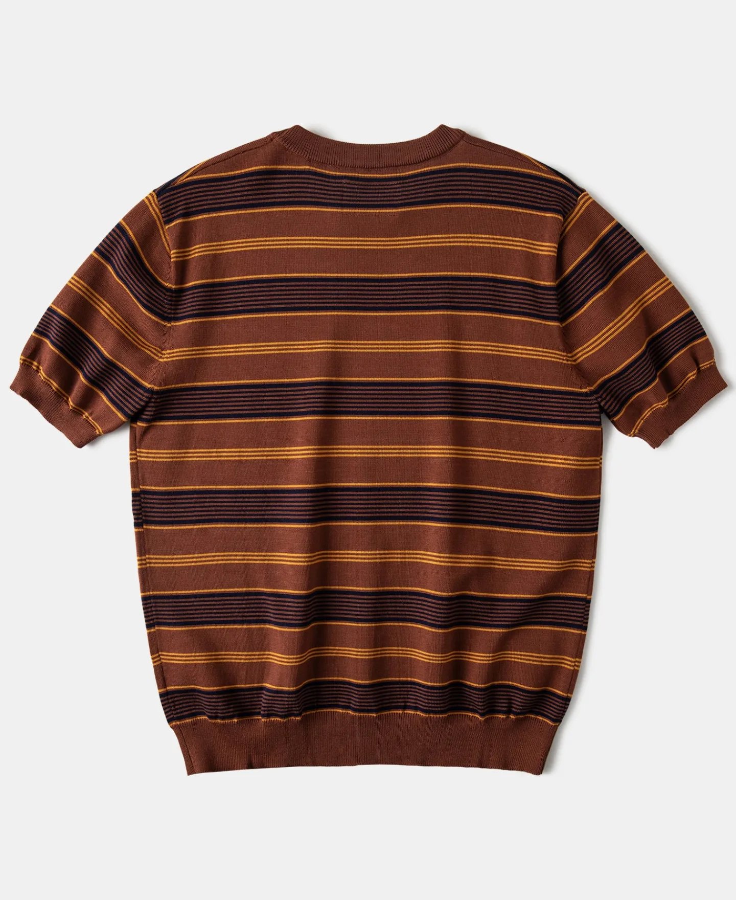 Sale 1950s Lyocell Stripe Knit T-Shirt - Brown Knitwear&sweaters | Short Sleeve T-Shirts