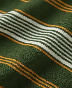Clearance 1950s Lyocell Stripe Knit T-Shirt - Green Knitwear&sweaters | Short Sleeve T-Shirts
