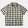 Online 1950s Plaid Seersucker Short Sleeve Shirt - Black Short Sleeve Shirts | Shirts