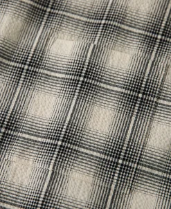 Online 1950s Plaid Seersucker Short Sleeve Shirt - Black Short Sleeve Shirts | Shirts