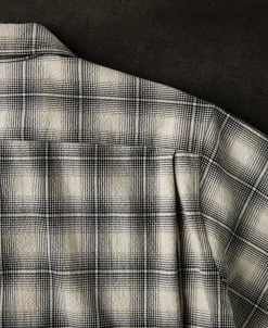Online 1950s Plaid Seersucker Short Sleeve Shirt - Black Short Sleeve Shirts | Shirts