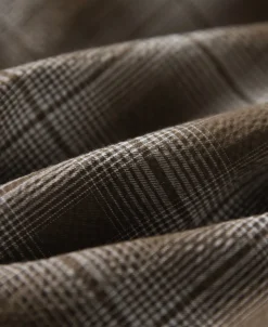 Best 1950s Plaid Seersucker Short Sleeve Shirt - Brown Short Sleeve Shirts | Shirts