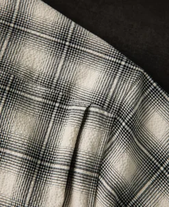 Online 1950s Plaid Seersucker Short Sleeve Shirt - Black Short Sleeve Shirts | Shirts