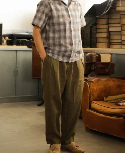 Best 1950s Plaid Seersucker Short Sleeve Shirt - Brown Short Sleeve Shirts | Shirts