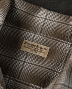 Best 1950s Plaid Seersucker Short Sleeve Shirt - Brown Short Sleeve Shirts | Shirts