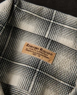 Online 1950s Plaid Seersucker Short Sleeve Shirt - Black Short Sleeve Shirts | Shirts