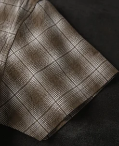 Best 1950s Plaid Seersucker Short Sleeve Shirt - Brown Short Sleeve Shirts | Shirts